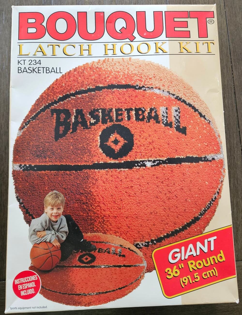 New Basketball Latch Hook Kit Giant 36" Round Bouquet Brand KT234 Basketball